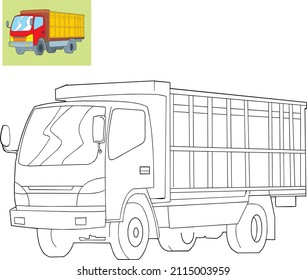 Farbwagen, schwarz-weißer Vektorgrafik