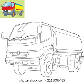 coloring car black and white vector drawing