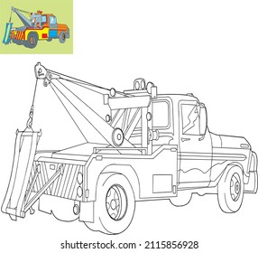 Farbwagen, schwarz-weißer Vektorgrafik