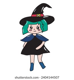 coloring cartoon broom on halloween party. witch coloring book