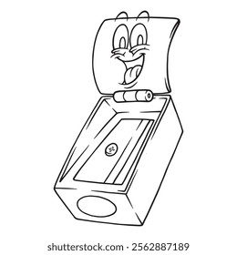 coloring cartoon happy sharpener mascot