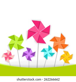 Coloring cartoon pinwheel, vector EPS10.