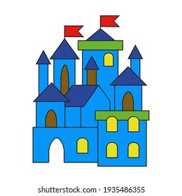 coloring castle  for kids vector template