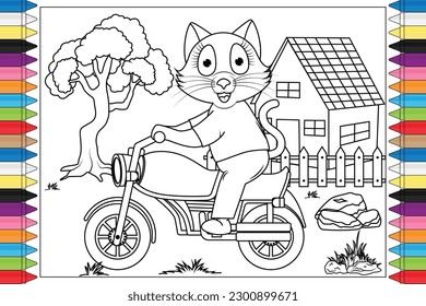 coloring cat animal cartoon for kids