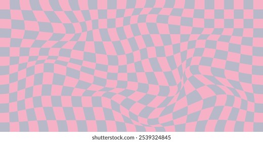   Coloring checker pattern vector illustration. Chess board icon. Wavy chess board.