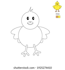 Coloring. Chick. On a white background. Children from 2 years old. Child development. Fun time.