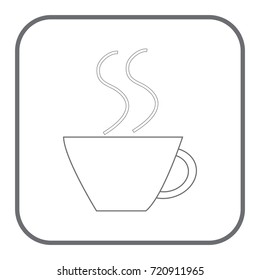 Coloring for children. Graphic drawing for illustrations. Vector image of a cup for coffee.