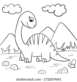 Colores para los niños. Vector. Dinosaurio cutáneo