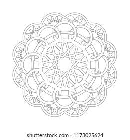 Coloring circular pattern in form of mandala. flower or sun mandala. 