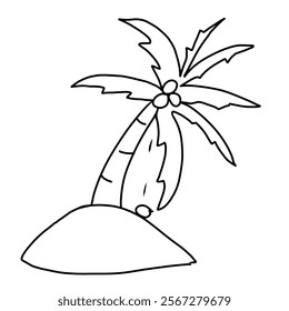 coloring coconut trees. Education, fun, happy
