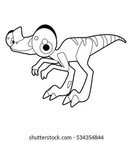 Coloring cool cartoon funny dinosaur illustration. Velociraptor