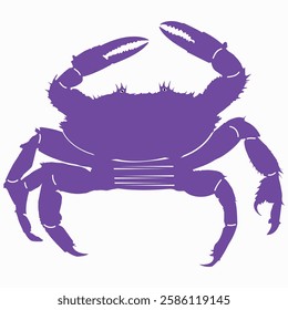 coloring Crab silhouette vector illustration blue