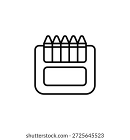 Coloring Crayons Box Icon Art Supplies für kreative Zeichnung