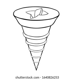 coloring cross head screw for use in construction  vector illustration