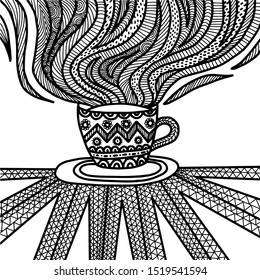 coloring "cup with geometric patterns"