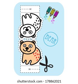  Coloring, Cut Out And Fold The Bear.