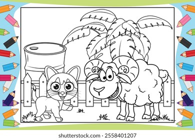 coloring cute animal cartoon for kids