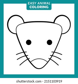 Coloring with cute animal head cartoon