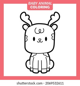 Coloring Cute Baby Animal Cartoon Characters With Dear