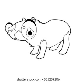 Coloring cute cartoon animals collection. Cool funny illustration of Capybara