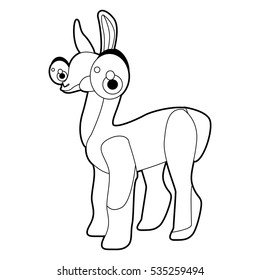 Coloring cute cartoon animals collection. Cool funny illustration of Llama