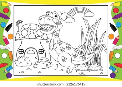 coloring cute dinosaur for kids