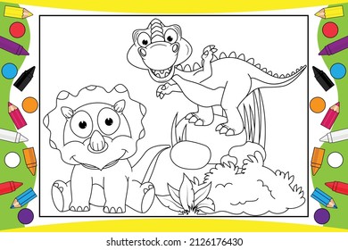 coloring cute dinosaur for kids