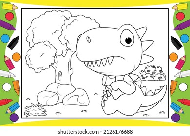 coloring cute dinosaur for kids