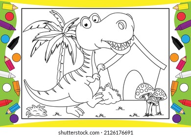 coloring cute dinosaur for kids