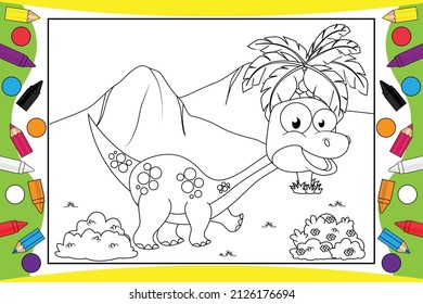 coloring cute dinosaur for kids