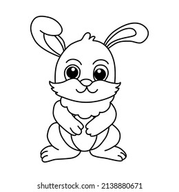 Coloring cute rabbit animal cartoon for kids.