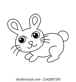 Coloring cute rabbit animal cartoon for kids.