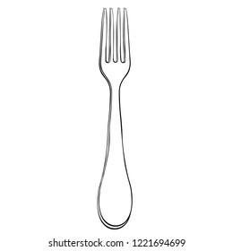 coloring cutlery fork for food  vector illustration