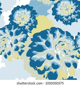 Coloring dahlia flower in pattern texture.