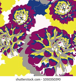 Coloring dahlia flower in pattern texture.