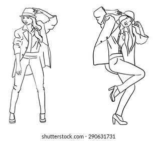 coloring dancing lady