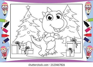 coloring dinosaur animal cartoon for kids