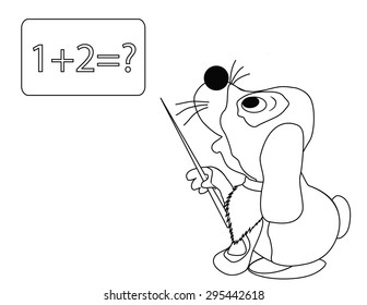 coloring with dog with pointer in the school