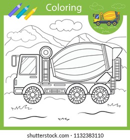 coloring draw mixer truck drawing worksheets stock vector royalty free 1132383110 shutterstock