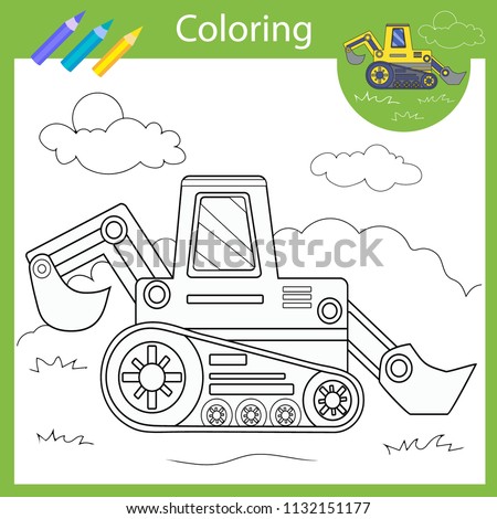 Coloring With Draw Tractor Drawing Worksheets Children Funny Picture Page For Kids