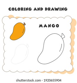 coloring and drawing book element mango. drawing of a strawberry for children's education