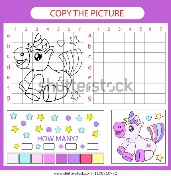 coloring drawing lesson repaint picture funny stock vector