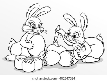Easter Bunny Colouring Page Images Stock Photos Vectors Shutterstock