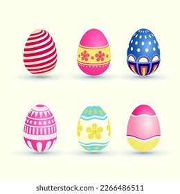 Coloring easter eggs collection, religion holiday and egg hunting