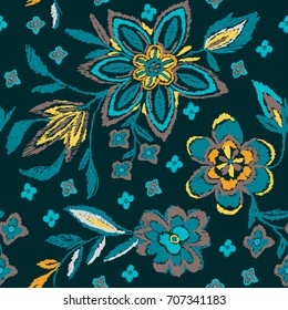 Coloring embroidery flowers pattern