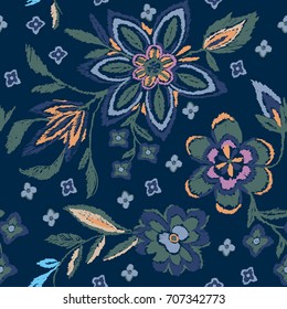 Coloring embroidery flowers pattern