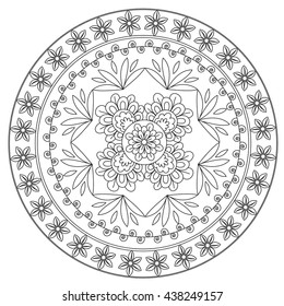 Coloring Ethnic Flower Mandala 