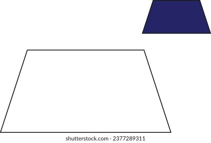 Coloring figure trapezoid with color sample. Mathematics trapezoid. Illustration of math coloring simple geometric figures. Trapezoid. We study mathematics