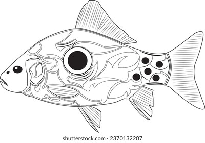 coloring  fish. fish sketch.logo fish.tattoos

