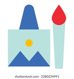 farbige flache Ikone Set für die Feier des Weltkunsttages